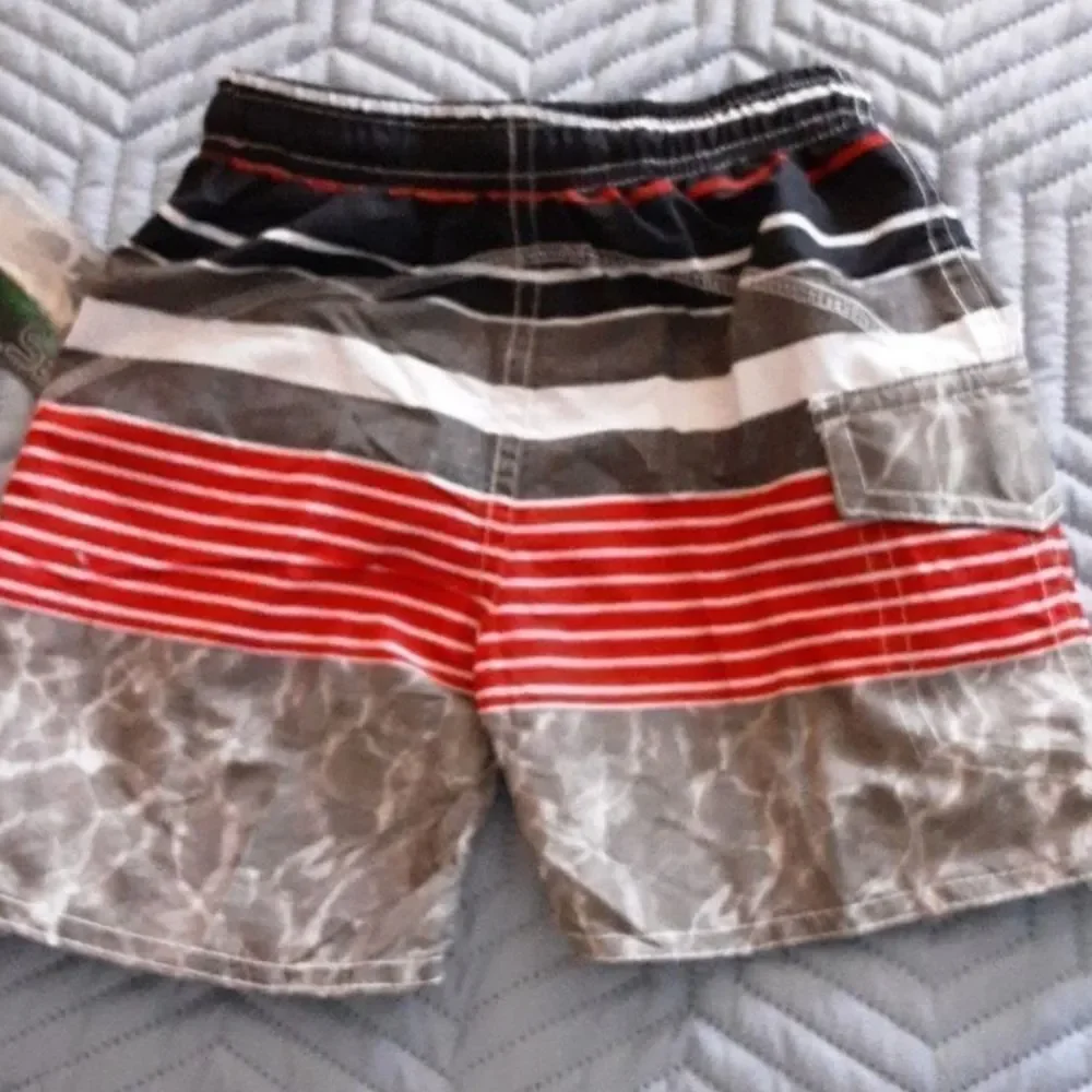 Quad Seven Swim Trunks Baby Colorblock Stripe Mesh Lining NWT Infant Siz…‎
